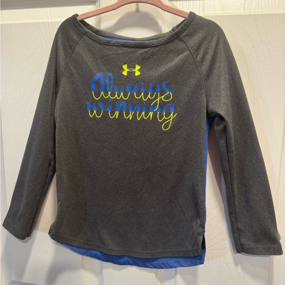 Under Armour Girls Always Winning Lightweight Allseason Youth Size 4 Top Blouse - Picture 1 of 7